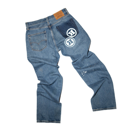KRAVE Printed Blue Jeans AUTHENTIC STRAIGHT FIT MEN'S JEANS